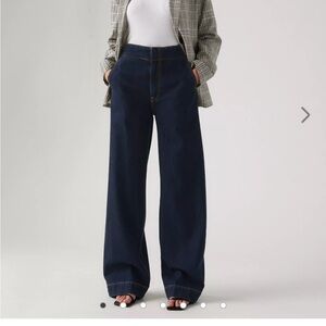 Levi’s Ribcage Wide Leg Tailored Dark Wash Blue Jeans